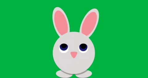 Rabbit character appearing on transparent background, illustrating tech design Stock Footage 317595556