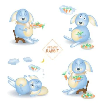 Rabbit character Stock Illustration