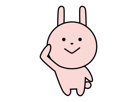 A rabbit character that poses for understanding. Stock Illustration