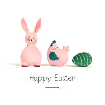 Rabbit chicken and egg easter decoration Stock Illustration