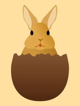 A Rabbit in a Chocolate Egg Stock Illustration