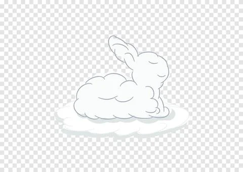 Rabbit cloud vector isolated on transparency background ep160 Illustrazione stock