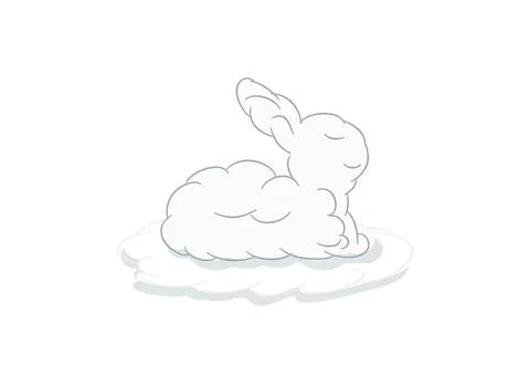 Rabbit cloud vector isolated on white background ep160 Stock Illustration