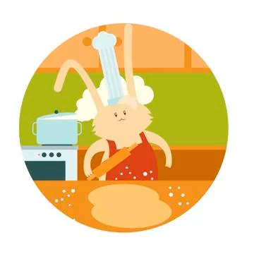 Rabbit Cooker Stock Illustration