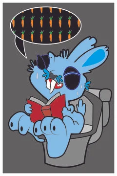 Rabbit with costipation Stock Illustration