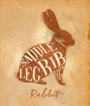 Rabbit cutting scheme craft Stock Illustration