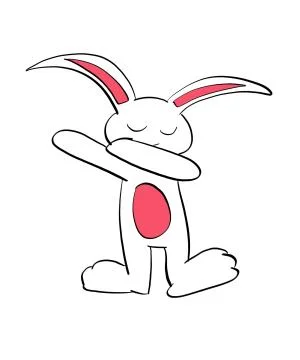 Rabbit Dab Dance - Rabbit Dabbing Cartoon Stock Illustration