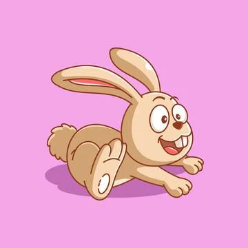 Rabbit design ready to run cartoon style Stock Illustration