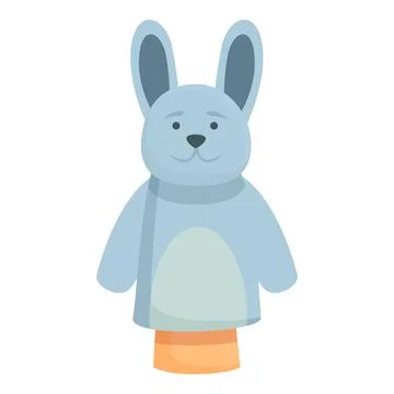 Rabbit doll icon cartoon vector. Puppet show Stock Illustration