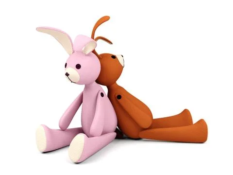 Rabbit dolls isolated Stock Illustration