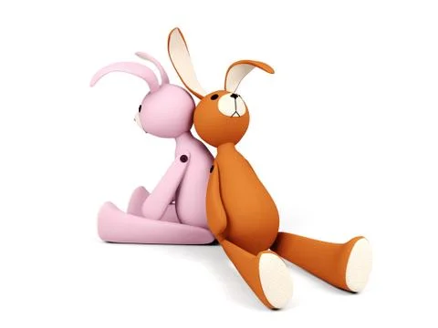 Rabbit dolls isolated Stock Illustration