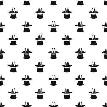 Rabbit ears appearing from magic hat pattern Illustrazione stock