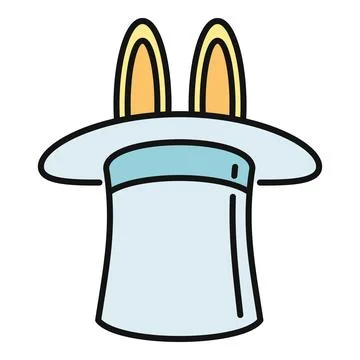 Rabbit ears appearing from a magician's top hat Stock Illustration
