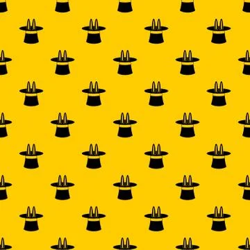 Rabbit ears appearing from a top magic hat pattern vector Stock Illustration