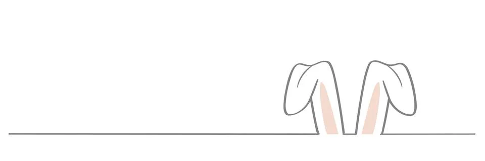 Rabbit ears border on white background easter design 스톡 일러스트