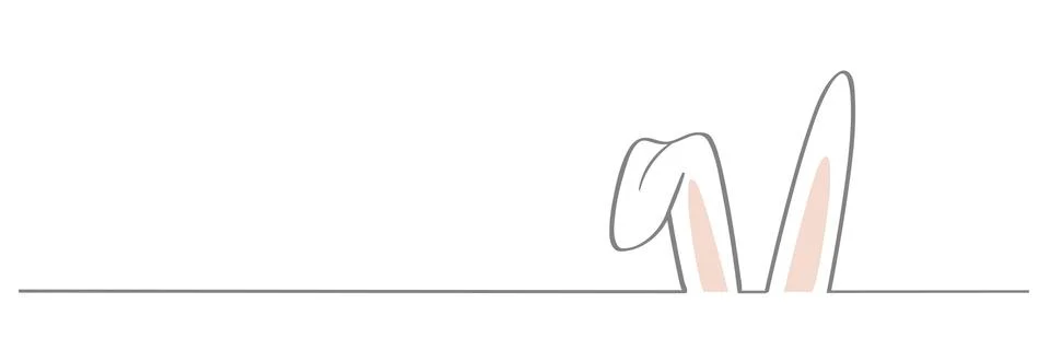 Rabbit ears border on white background easter design 스톡 일러스트