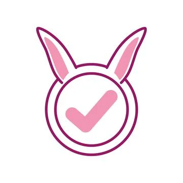 Rabbit ears check mark Illustrazione stock