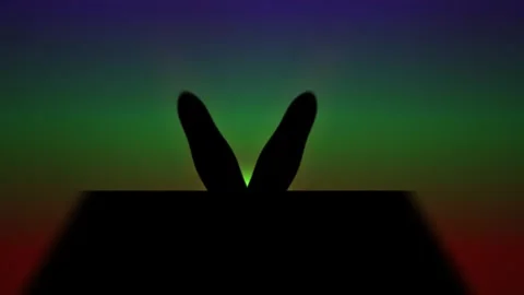 Rabbit ears on a colorful background. Stock Footage 335426672