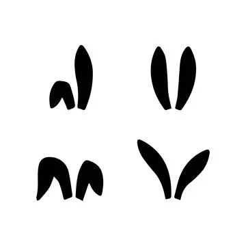Rabbit ears icon on white background, vector illustration. Stock Illustration