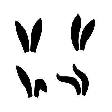 Rabbit ears icon on white background, vector illustration. Stock Illustration