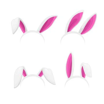 Rabbit ears isolated vector Easter bunny masks Illustrazione stock