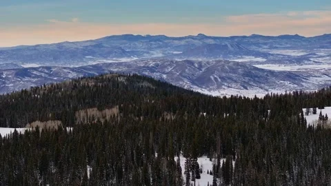 Rabbit Ears Pass Sunset 05 | US Hwy 40 | Steamboat Springs Colorado | 4K Drone Stock Footage 295897555