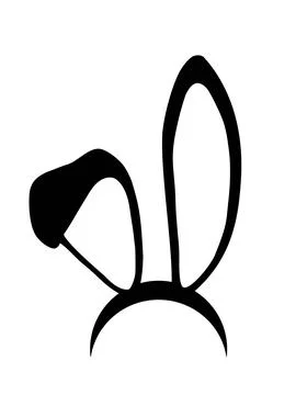 Rabbit ears silhouette vector illustration. Easter bunny ears kid headband, mask Stock Illustration