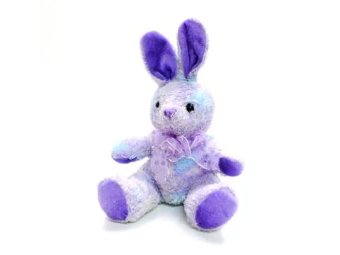 Rabbit easter bunny doll on  white background 스톡 사진