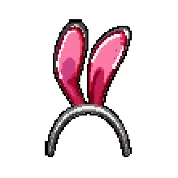 Rabbit easter bunny ear pixel art vector illustration Stock Illustration