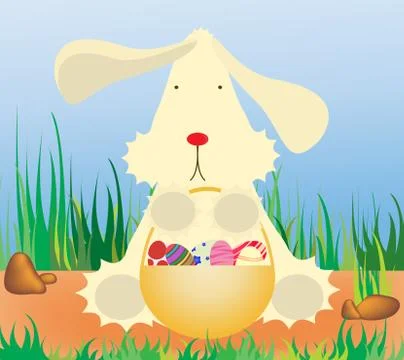 This is a rabbit for easter celebration . vector for eps10. Stock Illustration