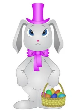 Rabbit with Easter eggs Stock Illustration