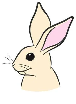 Rabbit easter head isolated on white Stock Illustration