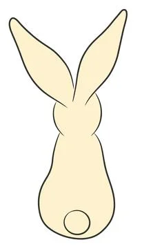 Rabbit easter isolated on white back side Stock Illustration