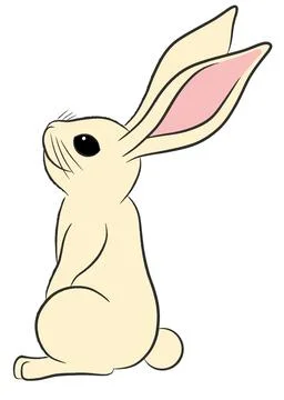 Rabbit easter isolated on white ears up Stock Illustration