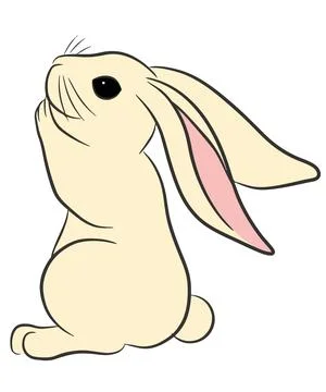 Rabbit easter isolated on white Stock Illustration