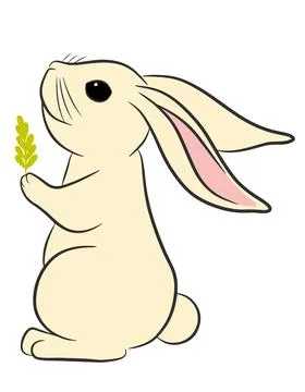Rabbit easter isolated on white Stock Illustration