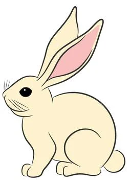 Rabbit easter isolated on white Stock Illustration