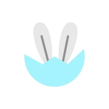 Rabbit egg ear color icon. Simple color vector elements of religious holiday for Stock Illustration