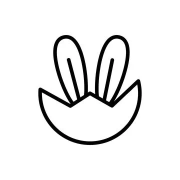 Rabbit egg ear icon. Simple line vector elements of religious holiday for ui and イラスト素材