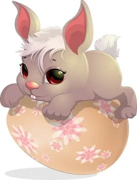 Rabbit on the egg Stock Illustration