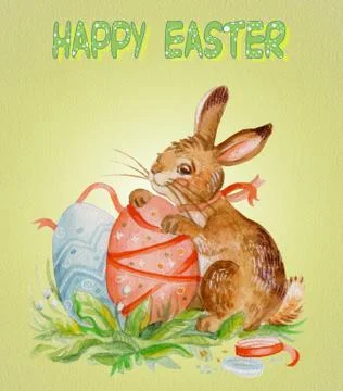 Rabbit with egg Stock Illustration