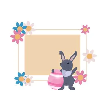 Rabbit egg label easter Stock Illustration