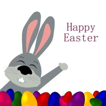 Rabbit with eggs Stock Illustration