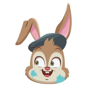 Rabbit face cartoon Illustrazione stock