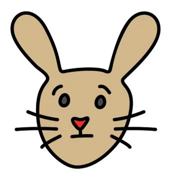 Rabbit face, doodle design vector Stock Illustration