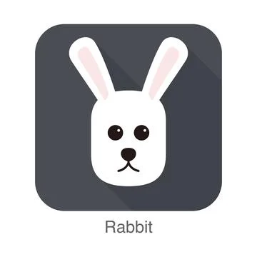 Rabbit face flat icon, vector Stock Illustration