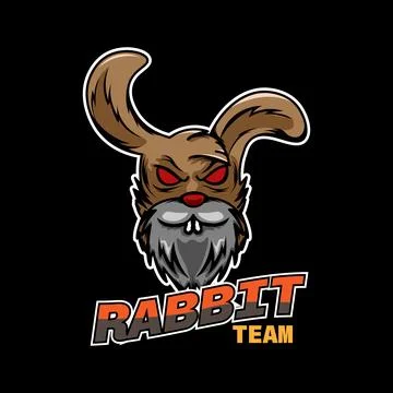 Rabbit face head design for esport or team Illustrazione stock