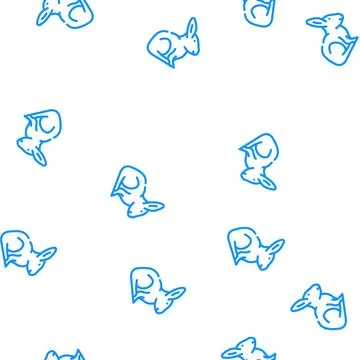 Rabbit farm animal vector seamless pattern Stock Illustration