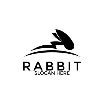 Rabbit Fast logo template vector icon symbol illustration, Rabbit with Ligh.. Stock Illustration