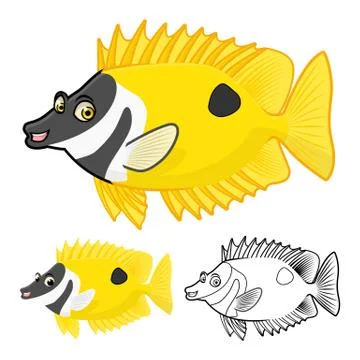 Rabbit Fish Cartoon Character Stock Illustration
